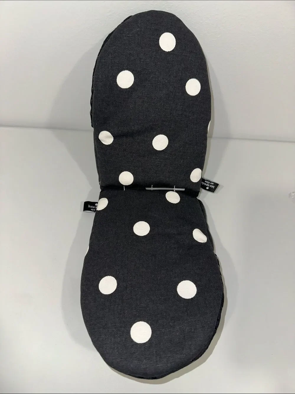 kate spade White Black Large Polka Dot Cotton Kitchen Towels & Mitt Set